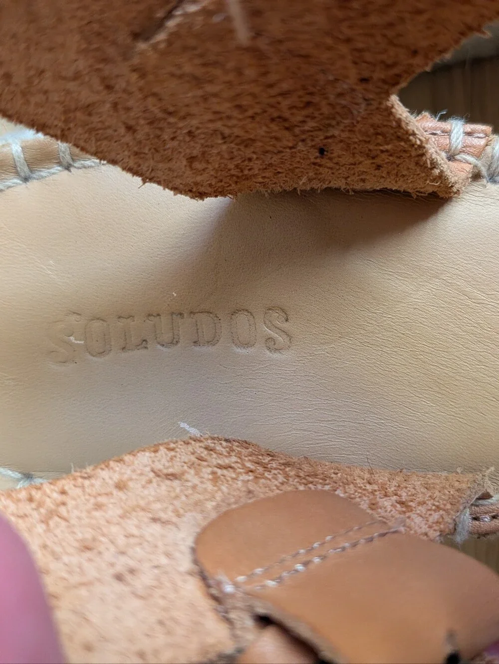 Soludos Minorca Brown Leather Platform Woven Espadrille Sandals Size 9